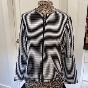 Lafayette 148 Women’s Lightweight Black and White Striped Jacket